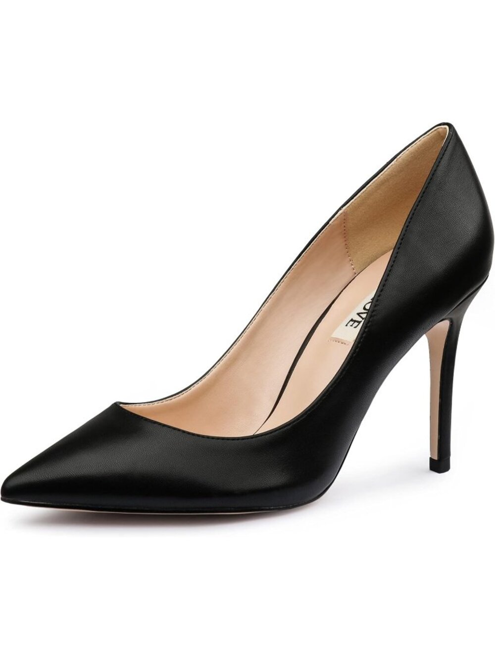 Women's Black Matte Closed Pointed Toe High Heel Pump Slip On Party Dress Shoes
